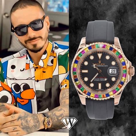 J Balvin with his new Rolex Yacht